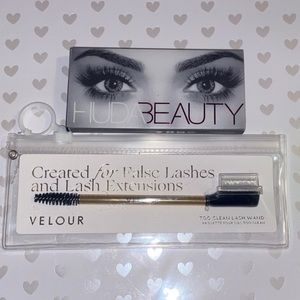 NWT Huda Beauty Carmen #9 Lashes & Velour Too Clean Lash Wand ! :)